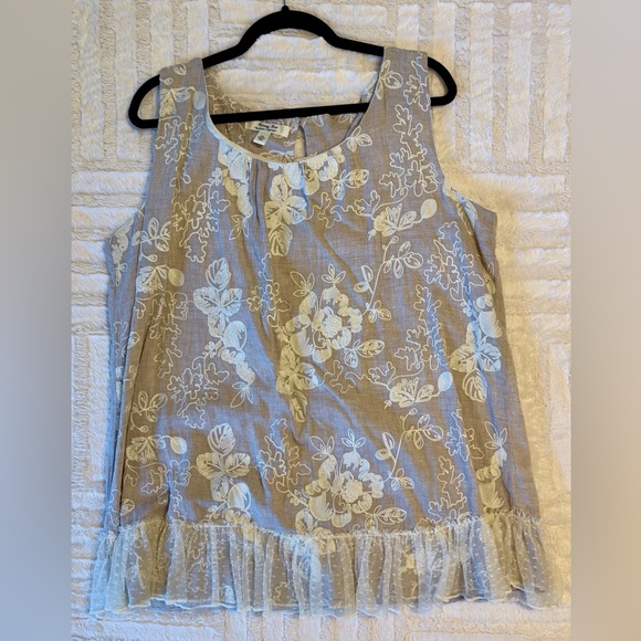 Krazy Kat Tan Ruffled Sleeveless Blouse - Picture 6 of 7